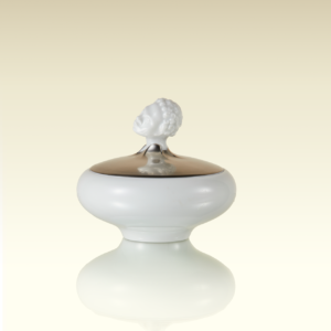 Zuccheriera in stile Chinoiserie in platino